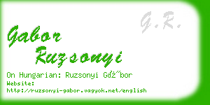 gabor ruzsonyi business card